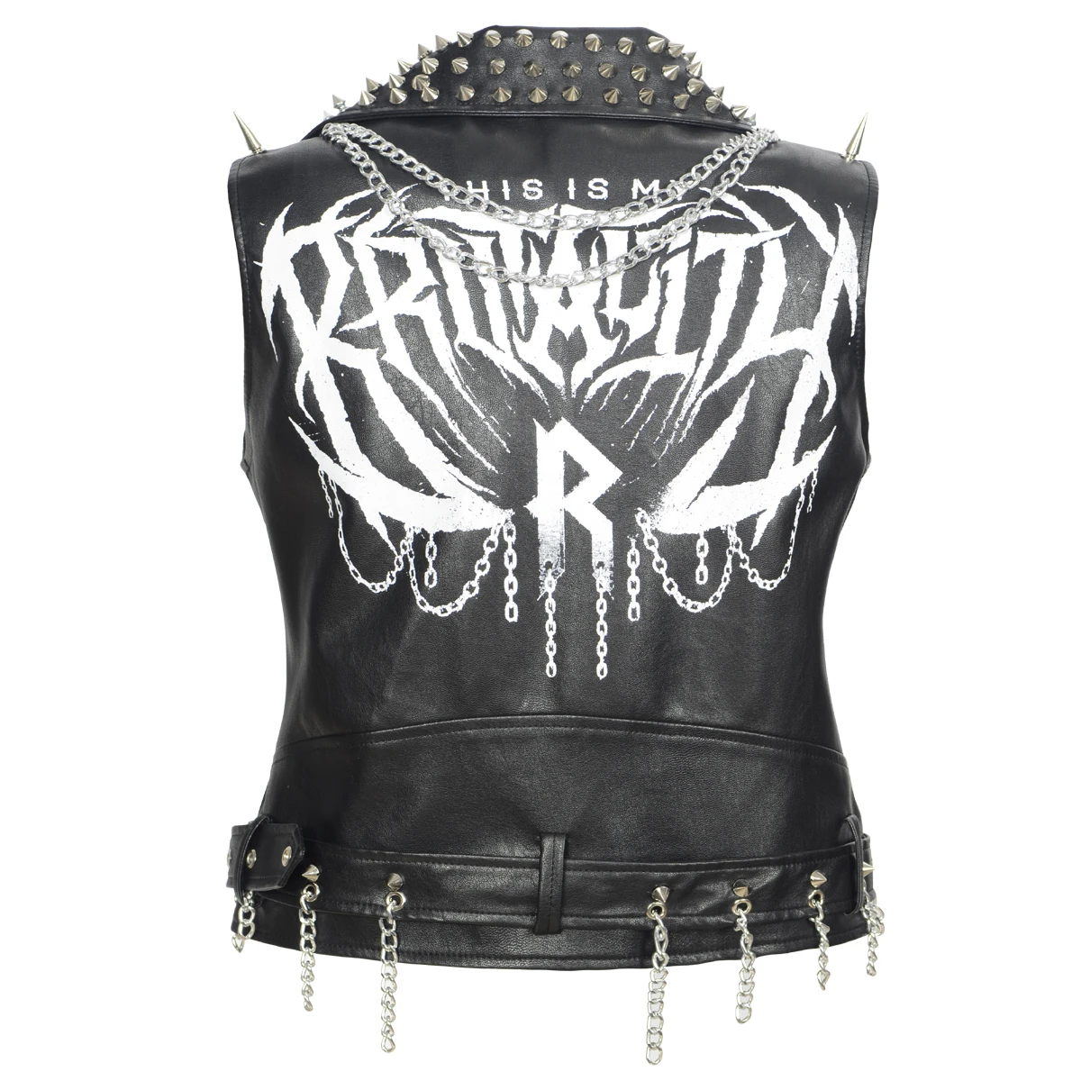 Fashion SX Men\'s synthetic leather rock band clothing DJ singer adult performance rivet punk handsome motorcycle PU vest