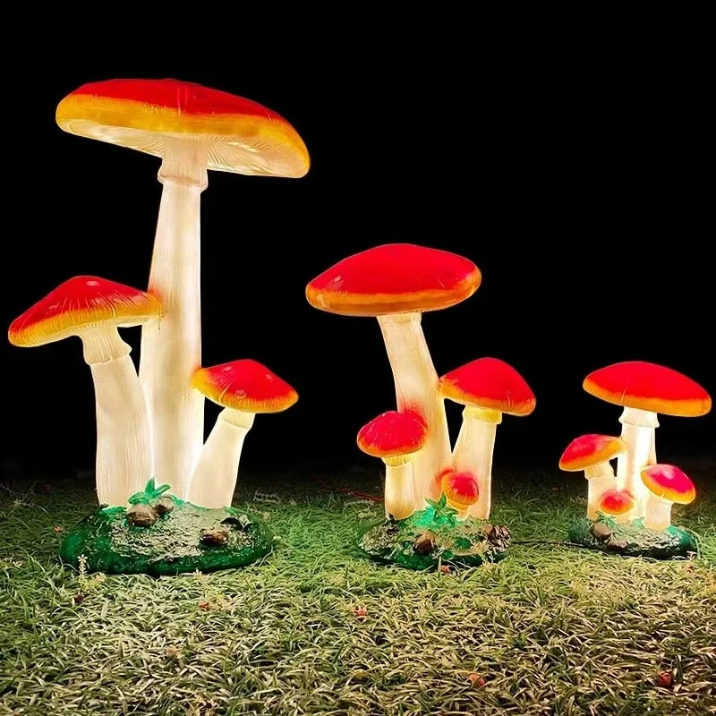 Luminous Mushroom Motif Light for Garden Lawn Landscape Lamps Patio Pathway Colour Mushroom Decorative Lightings