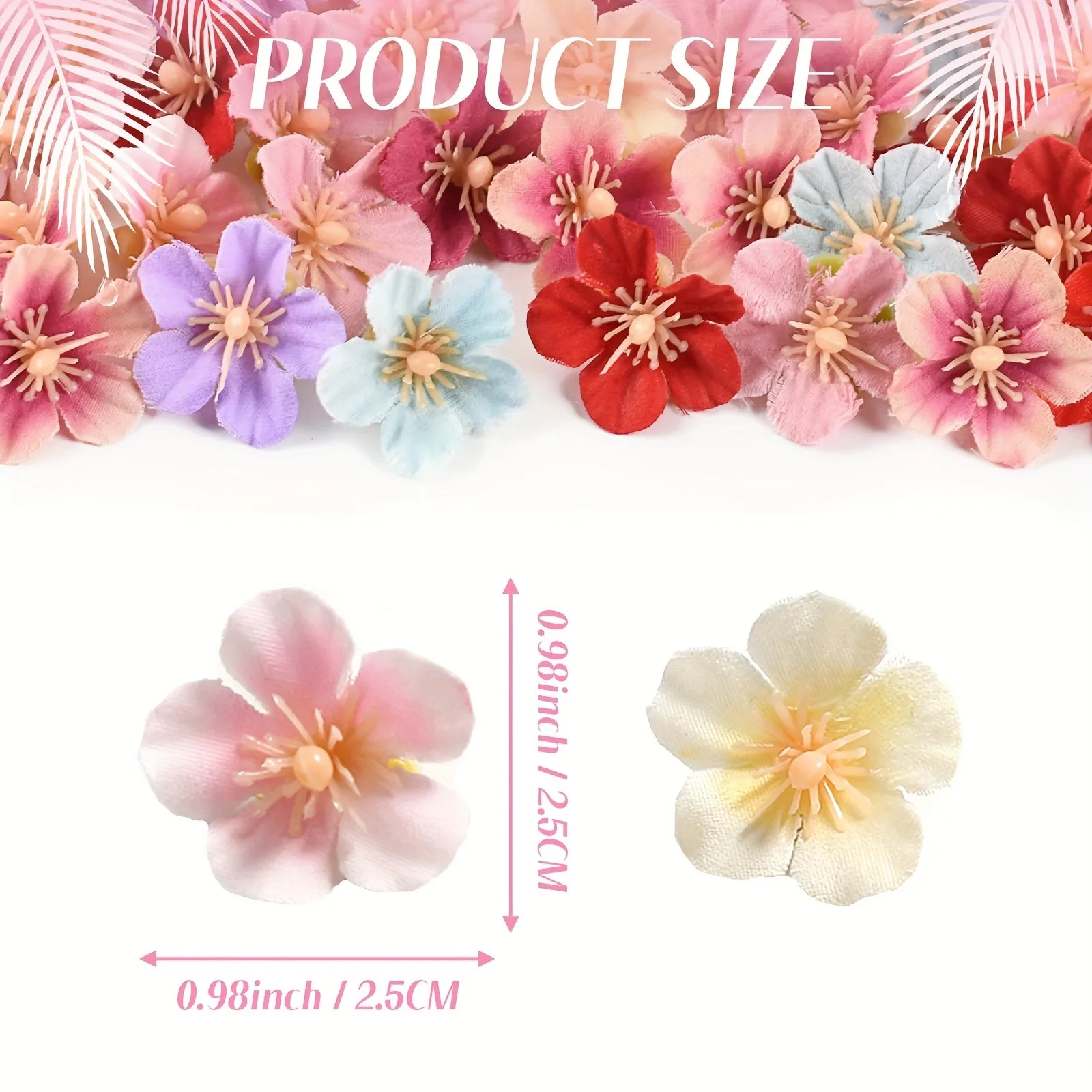 30/50/100 Stück künstliche Blumen Kopf 2,5 cm gefälschte Blumen für Heimdekoration Hochzeitsdekoration DIY handgemachte Girlande Geschenke Zubehör – Detail 6