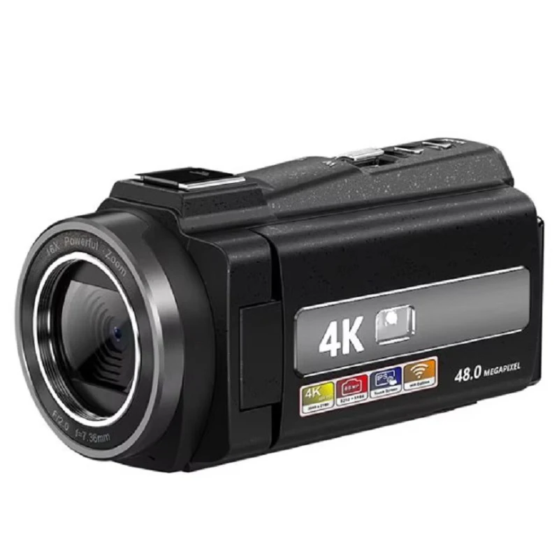 كاميرا فيديو 4K كاميرا فيديو تكبير 16X مع ميكروفون 48 ميجابكسل تسجيل فيديو 3.0 بوصة شاشة تعمل باللمس IR للرؤية الليلية واي فاي كاميرات تسجيل فيديو ويب