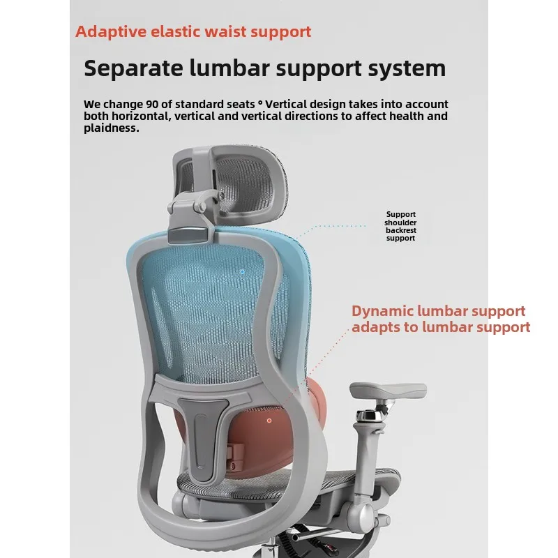 Ergonomic Computer Chair with Reclining Function for Comfortable Long Sitting in Home and Office