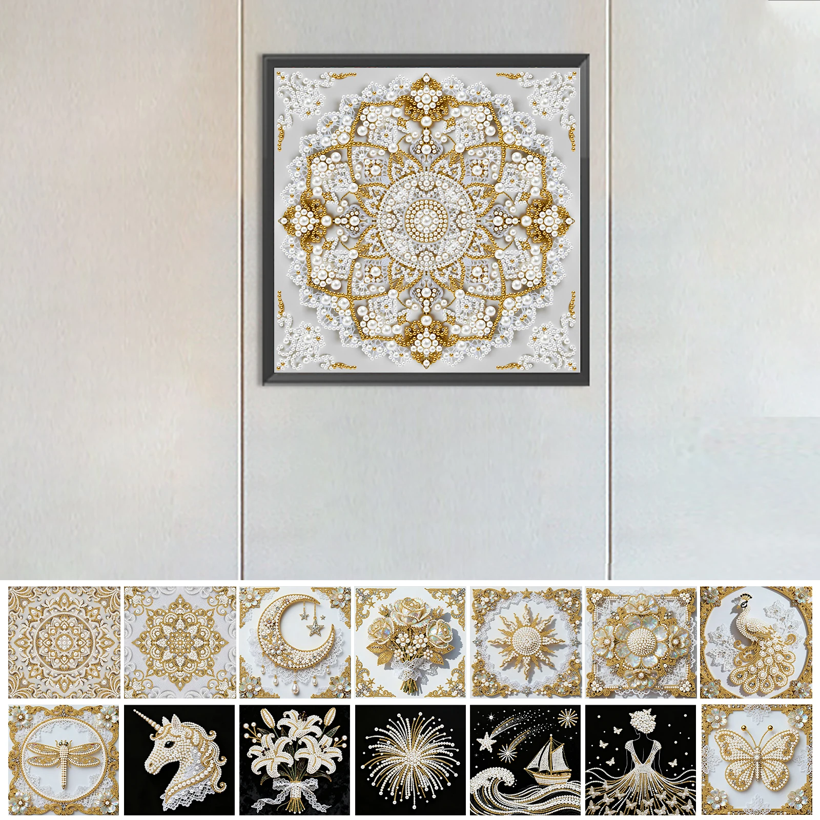 

Набор для творчества: Жемчужная живопись по точкам для взрослых/начинающих, подарок, декор для дома, 25x25 см, с рамкой