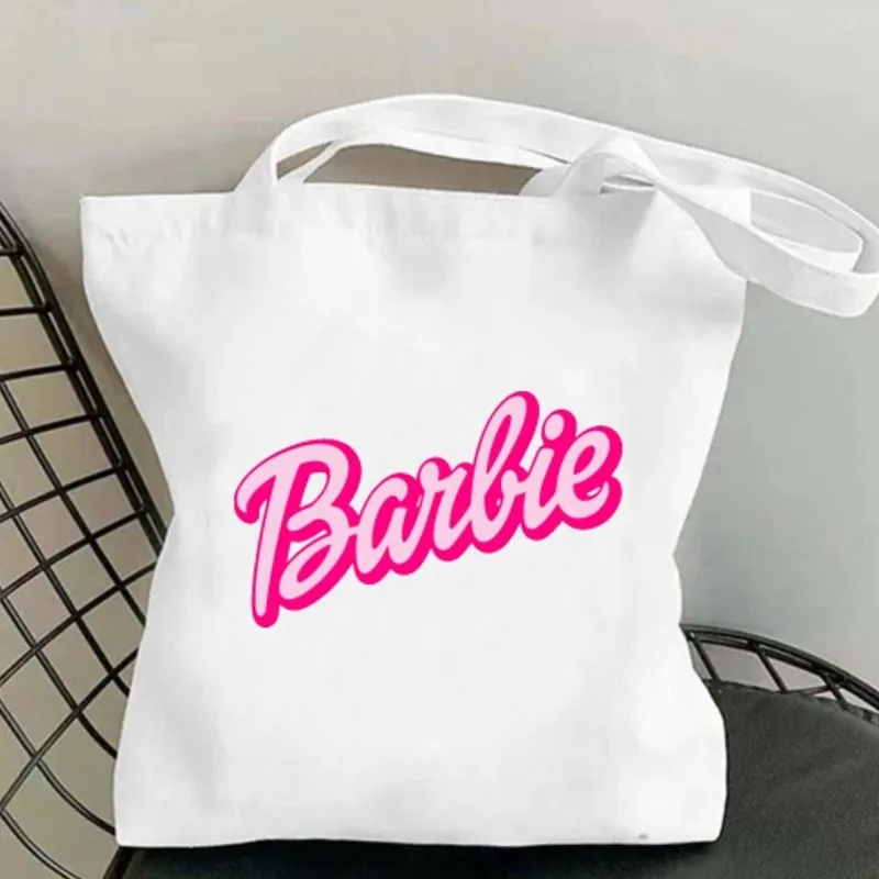 BEAST KINGDOM B-Barbie Women Shoulder Bags Casual Handbag Tote Bag Large Capacity Cotton Shopping Bag