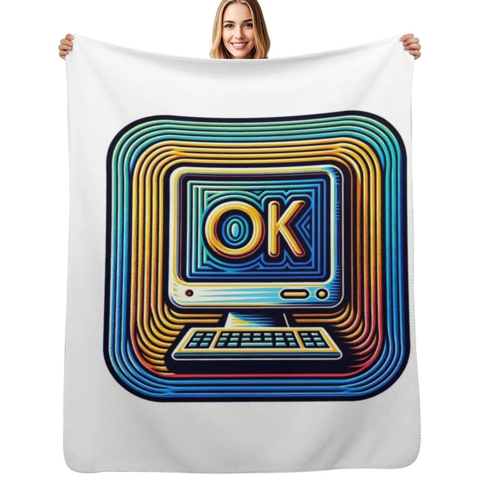 

Ok Computer Throw Blanket Machine Washable Soft Warm Blanket