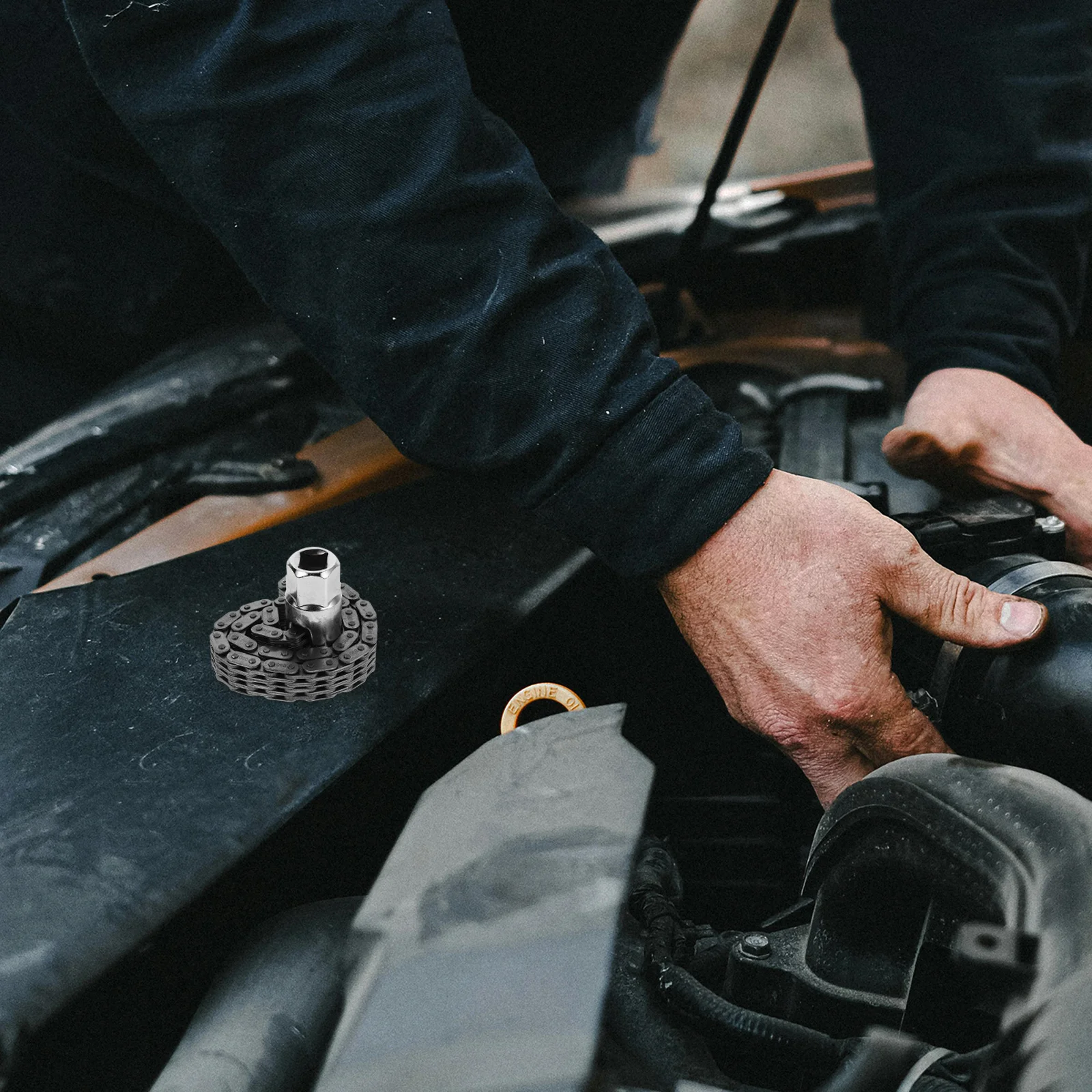 

52-Section Chain Type Oil Filter Wrench Heavy Duty Automotive Fuel Filter Removal Chain Wrench Pipe Fittings Tool