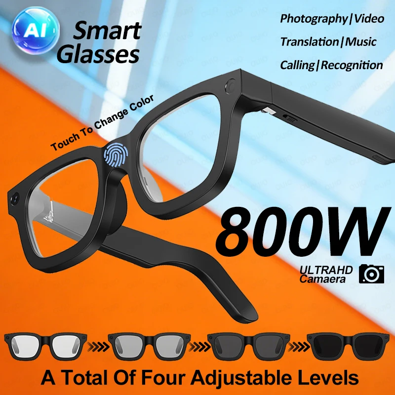 

2026 Новые умные очки с искусственным интеллектом, 8 МП, HD-камера, 32 ГБ, хранилище, AI-перевод, съемка, все распознавание, 320 мАч, умные очки для мужчин и женщин