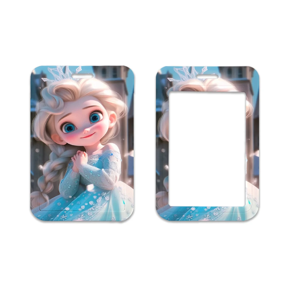 Disney Princess film Kawaii Elsa Anna pokrowiec na karty kampusu torba na karty zamrożone etui na karty etui na dowód w stylu pionowym