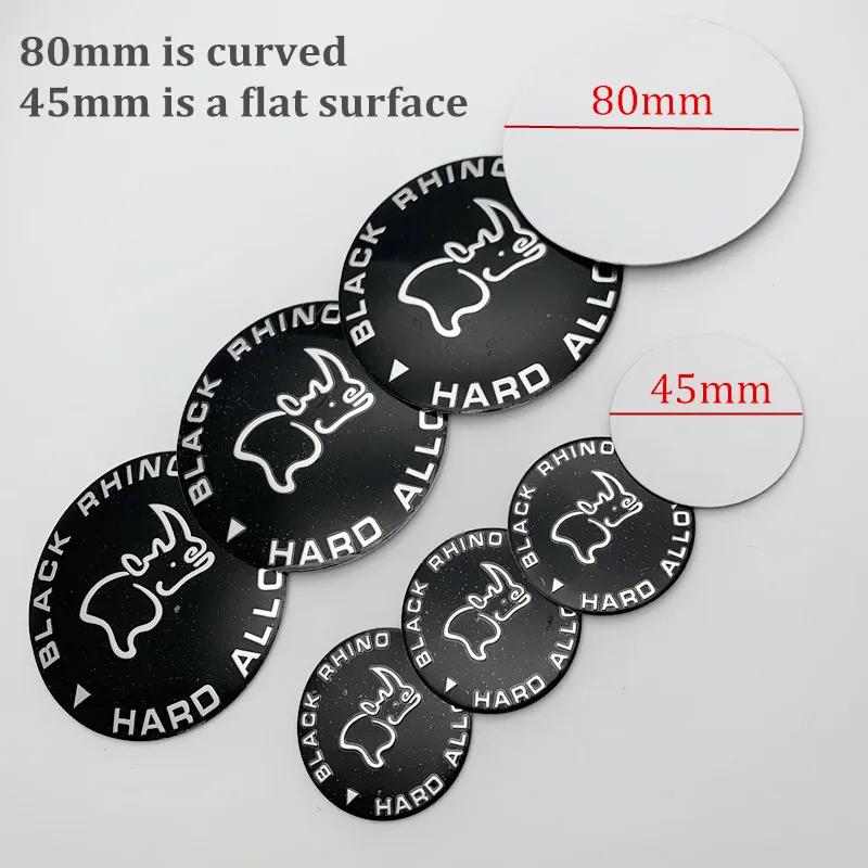 

4pcs Rhinoceros Tank for 45mm 80mm Car emblem Wheel hub Center Cap Badge covers sticker Decal styling auto Accessories