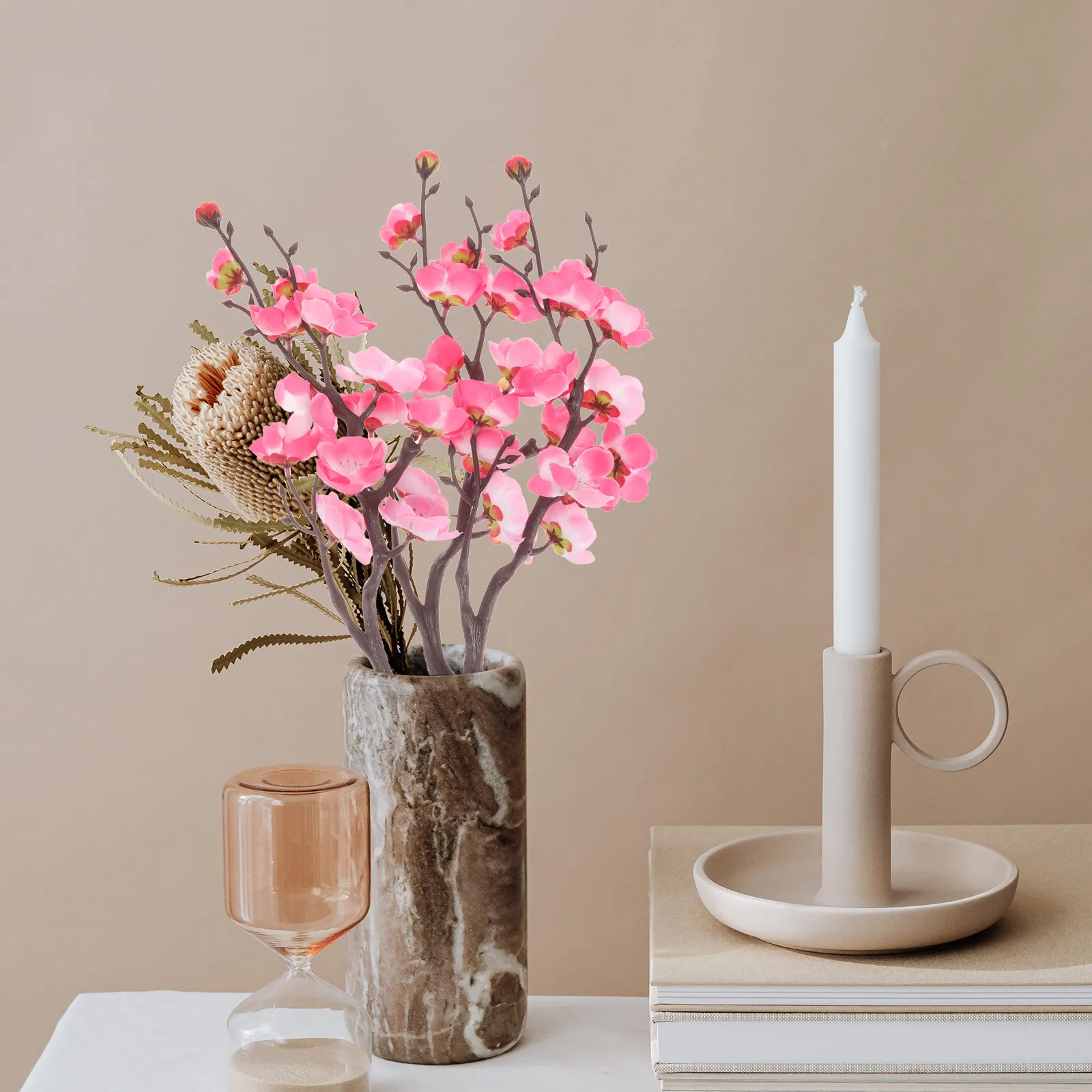 

3 Pcs Plum Blossoms Pink Faux Flowers DIY Decor Artificial Branches Simulation Pick Filling