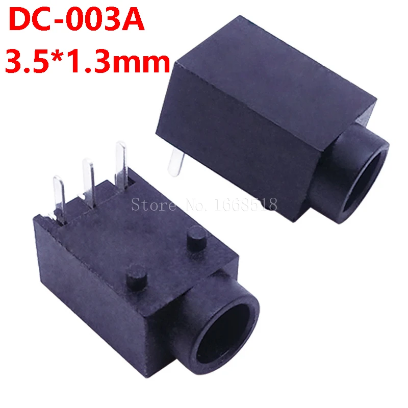 10Pcs DC-003 DC-005 DC-050 3.5mmx1.3mm 5.5mm*2.5mm DC Power Jack Plug Adapter 3 Pin Female Socket Panel Mount Supply Connector