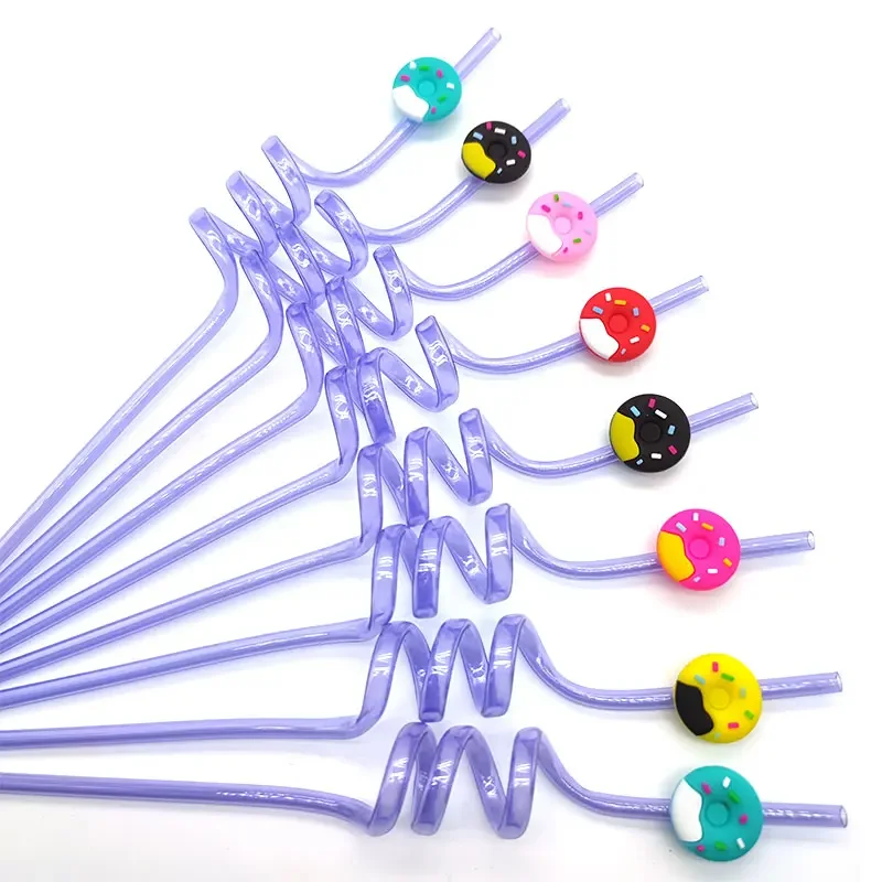 8 قطعة 26 سنتيمتر طيور النحام/الكعك/الديناصورات/الفراشات القابلة لإعادة الاستخدام الأرجواني البلاستيك دوامة شفاطات للشرب الاطفال حفلة عيد ميلاد ديكور