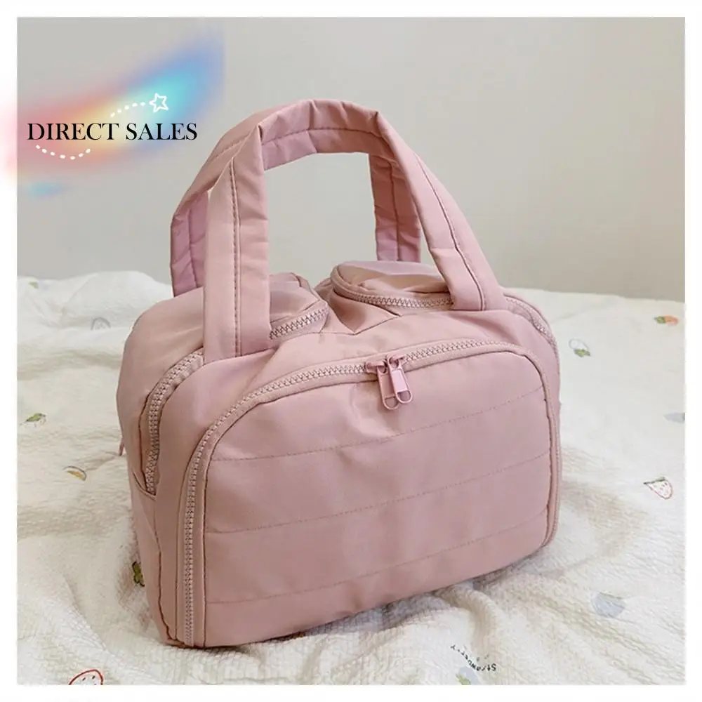 

Kawaii однотонная косметичка, хлопковая сумка с защитой от брызг, сумка-органайзер, ручная сумка из полиэстера для набора для макияжа, ванная комната