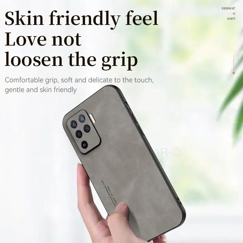 Luxury Sheepskin Leather Case For Oppo Reno 7 6 5 Lite 8 9 Pro Plus 4g 5g Retro Men Back Cover Reno5 Reno6 Reno7 5lite 6lite