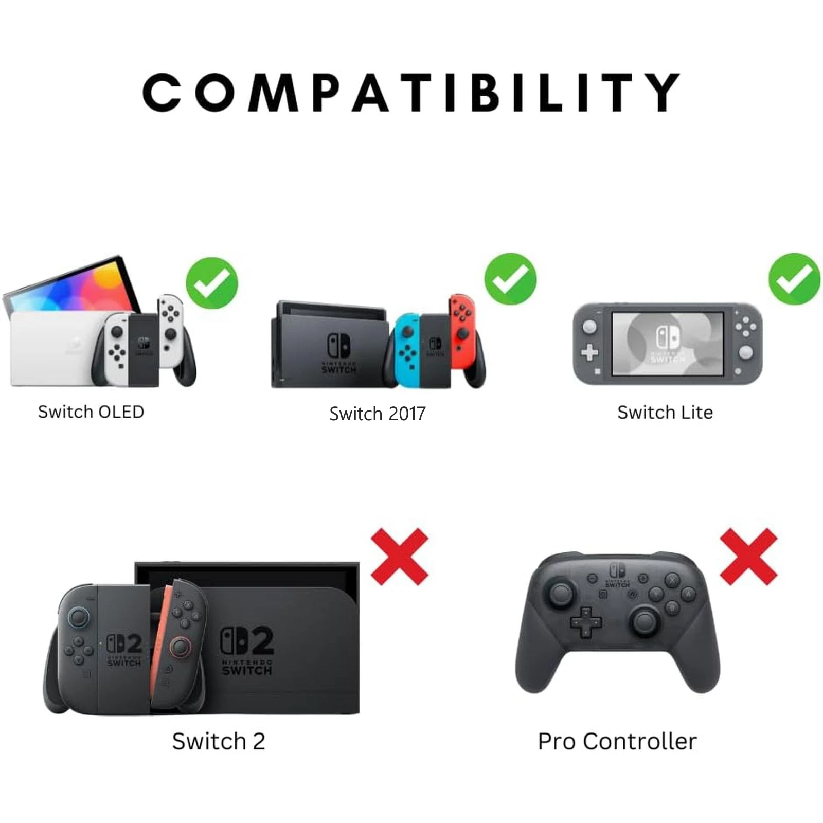 GeekShare Cute Silicone Thumb Grip Caps Compatible with Nintendo Switch 1/OLED/Switch Lite,Cream Heart Dark Version,4Pcs
