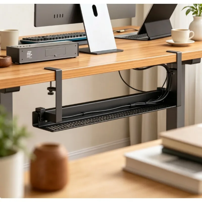 under-desk-cable-management-rack-nodrill-power-strip-holder-organizer-tray-with-adhesive-desk-cord-hider-for-home-office-gaming
