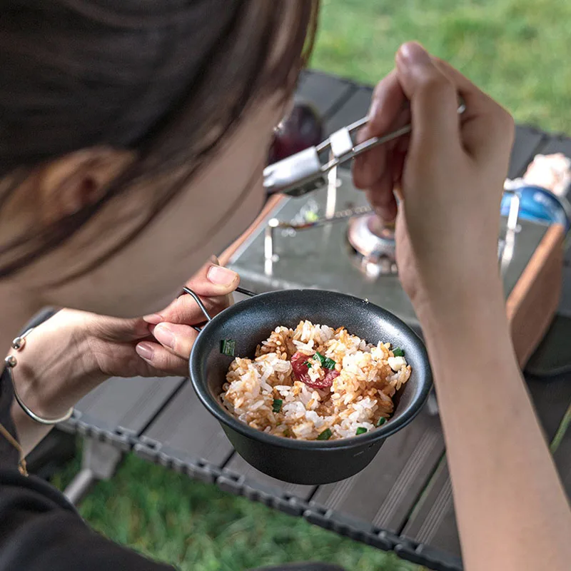 Blackdog Outdoor Stainless Steel Snow Pull Bowls Home Non Stick Pan Easy to Clean Portable Picnic BBQ Cutlery