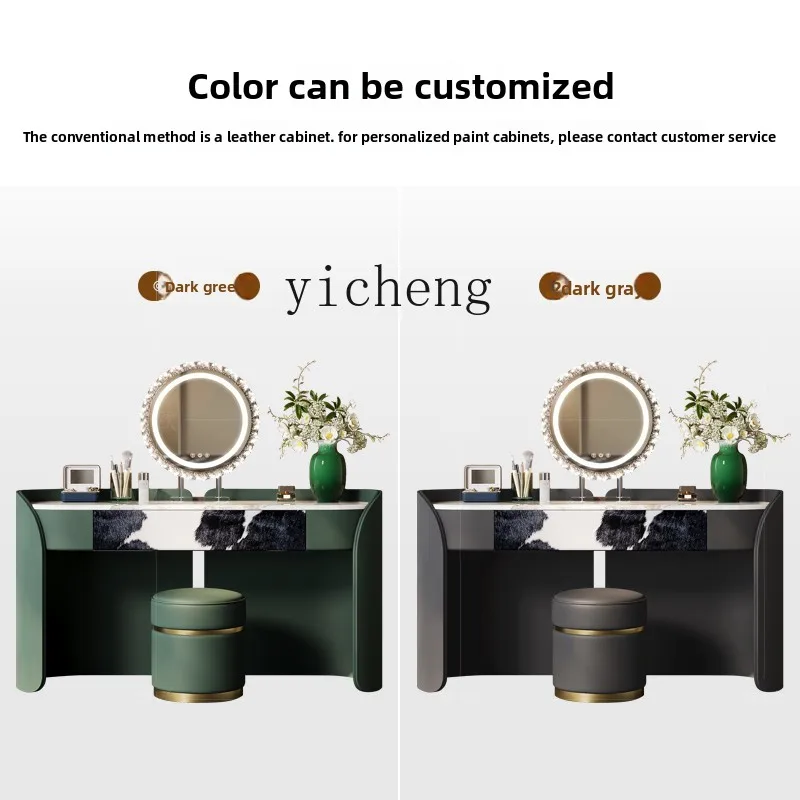 LX makeup table milk cowhide horsehair marble dresser