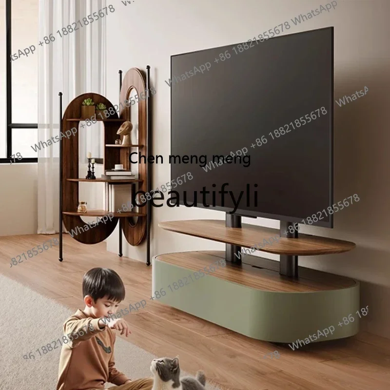 

Mobile electric lifting TV cabinet, household floor storage locker integrated