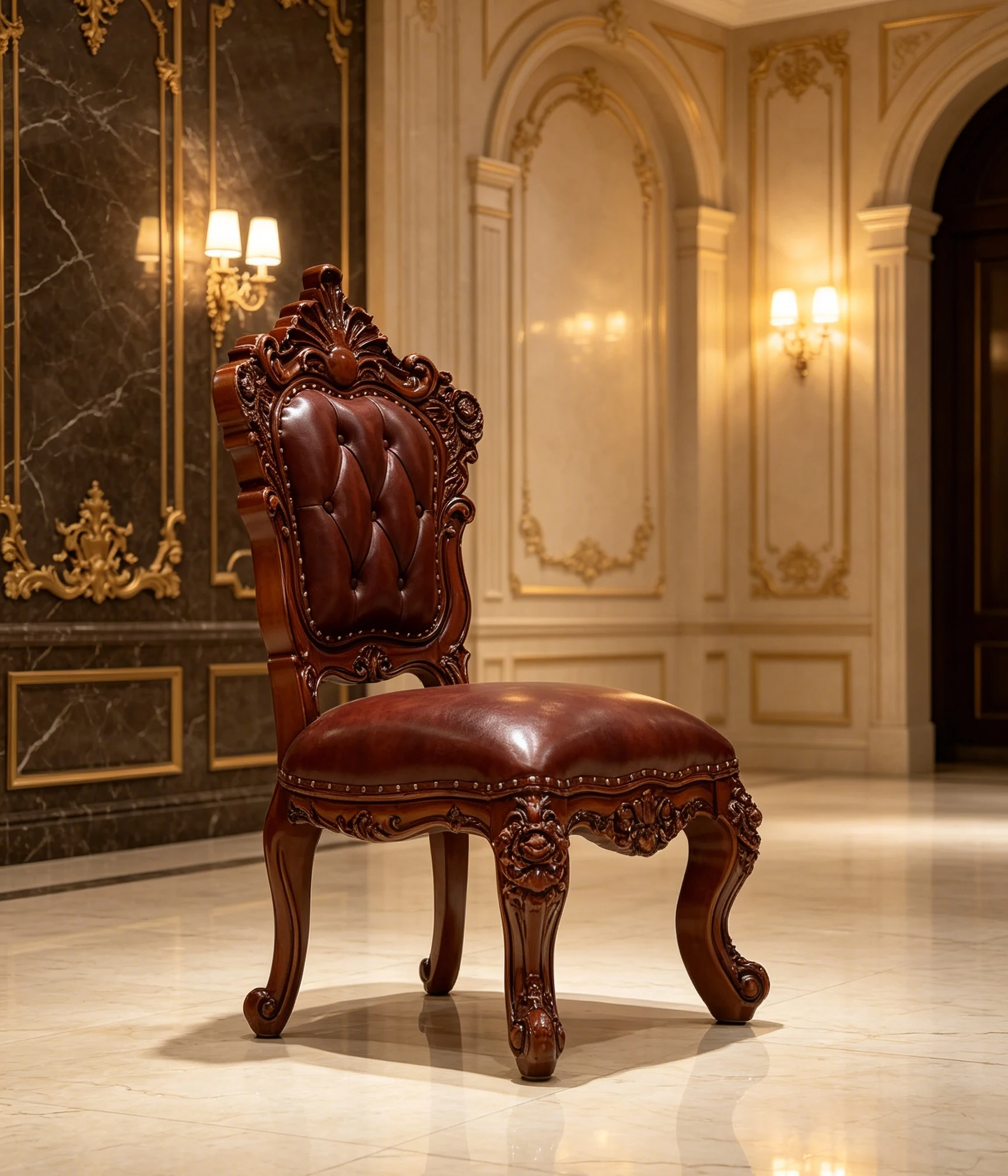 #Leather Northern Europe-style Antique-inspired Dining Table Chair Set Classic Luxury Solid Wood Legs Dining Room Furniture Sued
