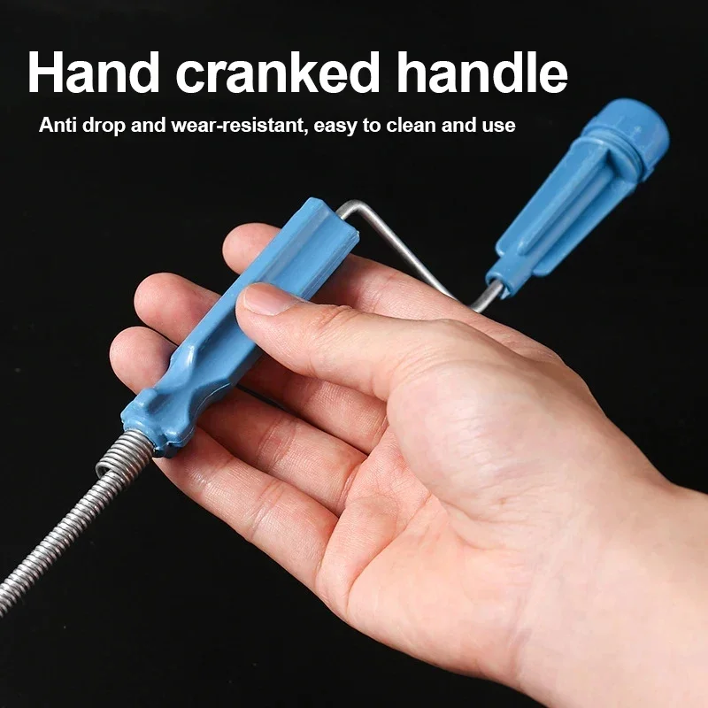 1.5-5m Flexible Metal Spring Pipe Dredge Auger Multifunctional Sewer Unclogger Plumbing Tool for Kitchen Sink Toilet Floor Drain view 3