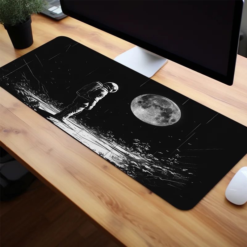 

Large Astronaut Moon Landing Gamer Mouse Pad Non-Slip Rubber Desk pad Accessory Office Home Decor Gift Gaming PC keyboard pad