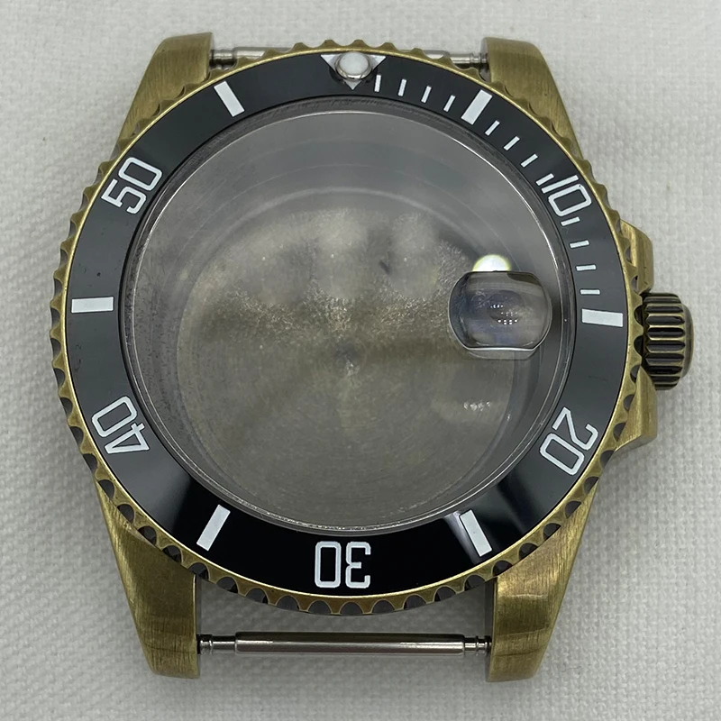 

40mm Bronze Men's Watch Cases Stainless Steel Sapphire Glass Parts For Submariner Seiko NH34 nh35 nh36 nh38 Movement 28.5mm Dial