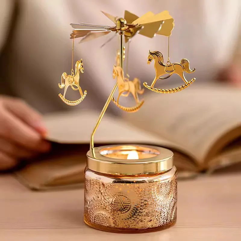Spring Planting Rotating Candle Holder Ornaments Indoor Aromatherapy Candles for Birthday Gift Souvenirs Scented Candles
