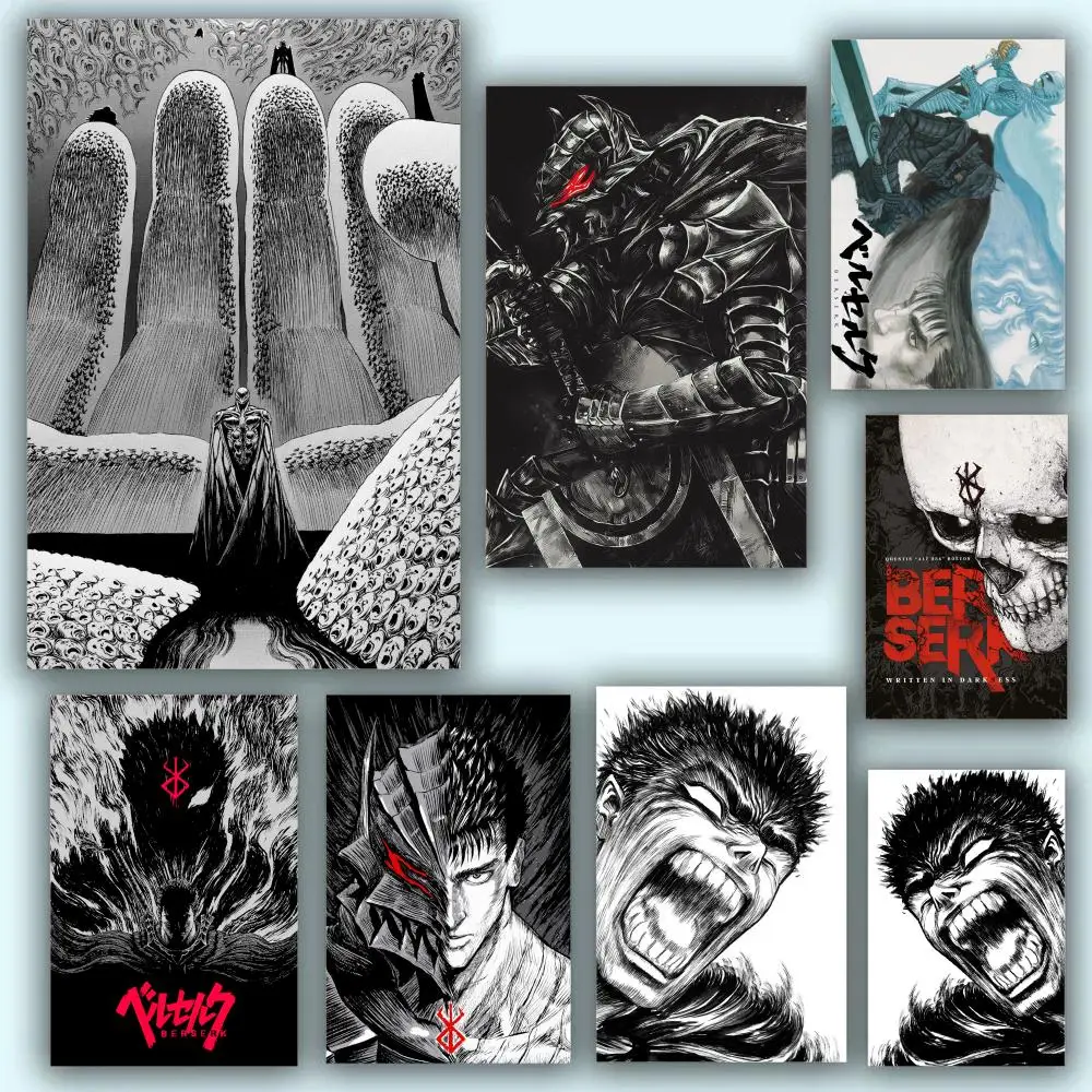 Poster HD Anime Hot Theme Singer/OST/Movie-Waterproof Self-Stick Home Decor Kentaro Miura B-Berserk Guts Comic Anime