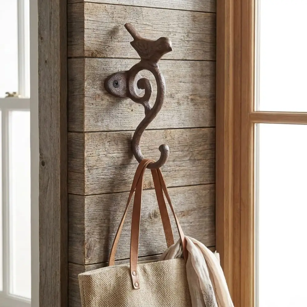 Heavy Duty Cast Iron Cast Iron Wall Hook Weather Resistant Sturdy Durable Wall Mounted Coat Hook Easy Installation