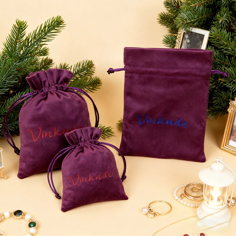

Velvet Drawstring Jewelry Storage Bag Soft Fabric Pouch for Small Earrings Rings Electronics Gift Packaging Pouch Luxury Sack