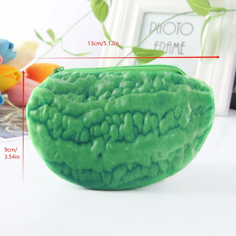 Monedero de felpa con forma de verdura, bolso de muñeca, Mini monedero con cremallera para niña, bolsa para auriculares con Cable, 1 Uds.