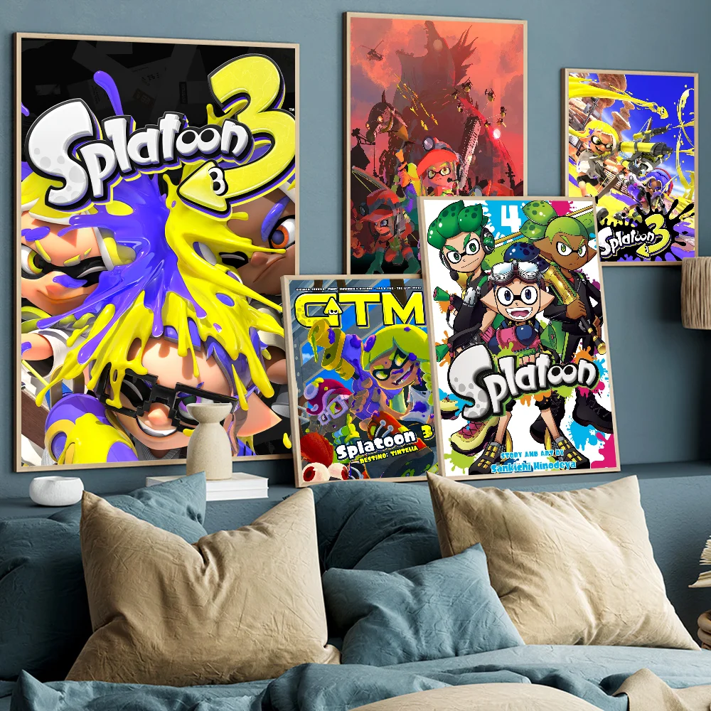 Game Splatoon 3 Classic Movie Posters HD Quality Poster Wall Art Painting Study Nordic Home Decor