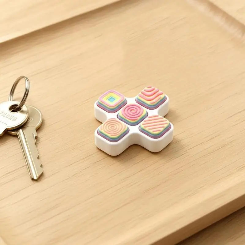 Niedlicher 9-Tasten-Schlüsselanhänger, tragbare Drucktasten-Fidget-Tastatur, Entspannungs-Clicker-Schlüsselanhänger zur Zeitvertreibung – Detail 12