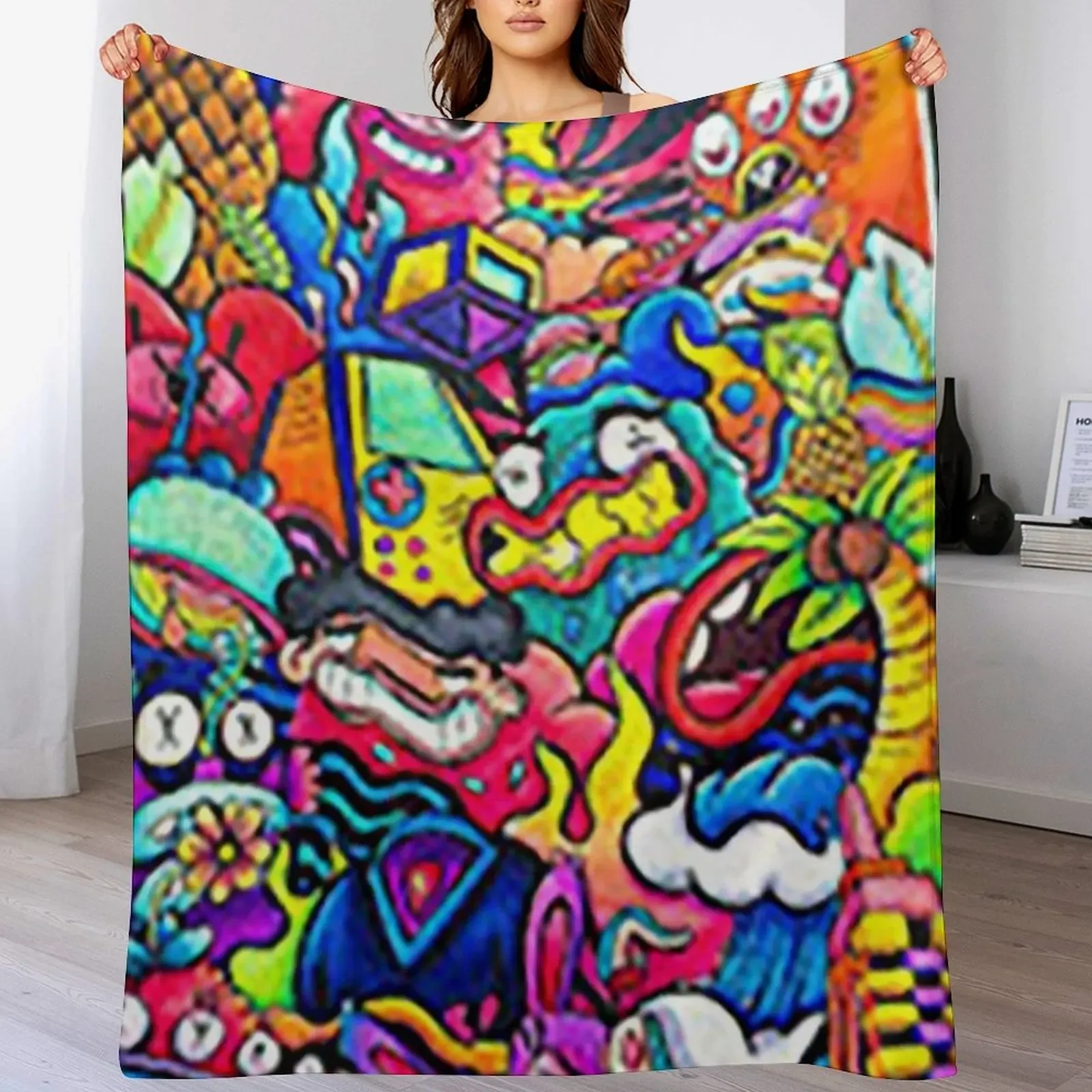 

Doodle Art 18 Throw Blanket Sofa Throw Large Retros Blankets