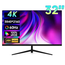 Monitor 4K UHD de 32 pulgadas, 3840x2160P, 100% sRGB, 8 bits, pantalla IPS de escritorio con HDMI/DP para diseño de dibujo