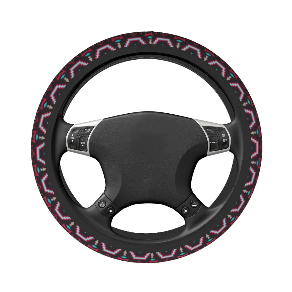 38cm Car Steering Wheel Cover Native Southwest American Aztec Navajo Steering Wheel Protective Cover Elastic Car Accessories