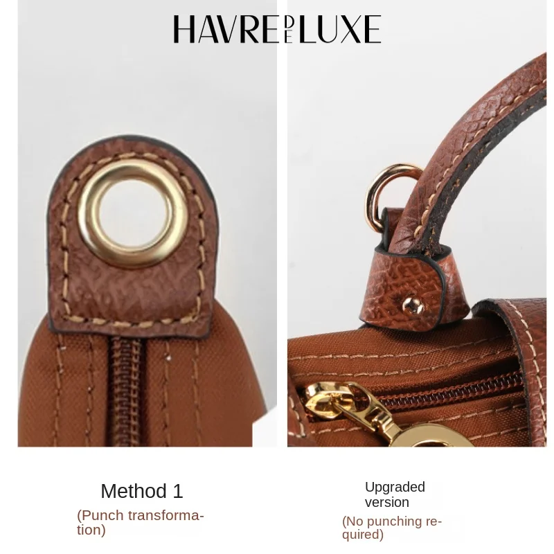 HAVREDELUXE Bag Strap For Longchamp Mini Bag Free Punching Modification Transformation Accessories for Mini Bag Shoulder Strap