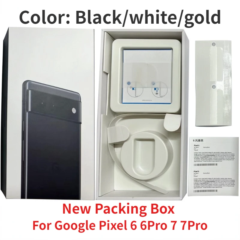 NEW Empty Box For Google Pixel 6  6Pro For Goolge 7 7 Pro Phones High Quality New Box For Packing GB7N6 G9S9B16 Black White Gold