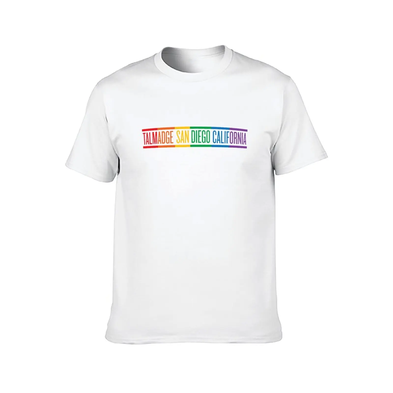 تي شيرت Talmadge San Diego California تي شيرت أساسي للرجال من القطن برسوم جرافيك تي شيرت