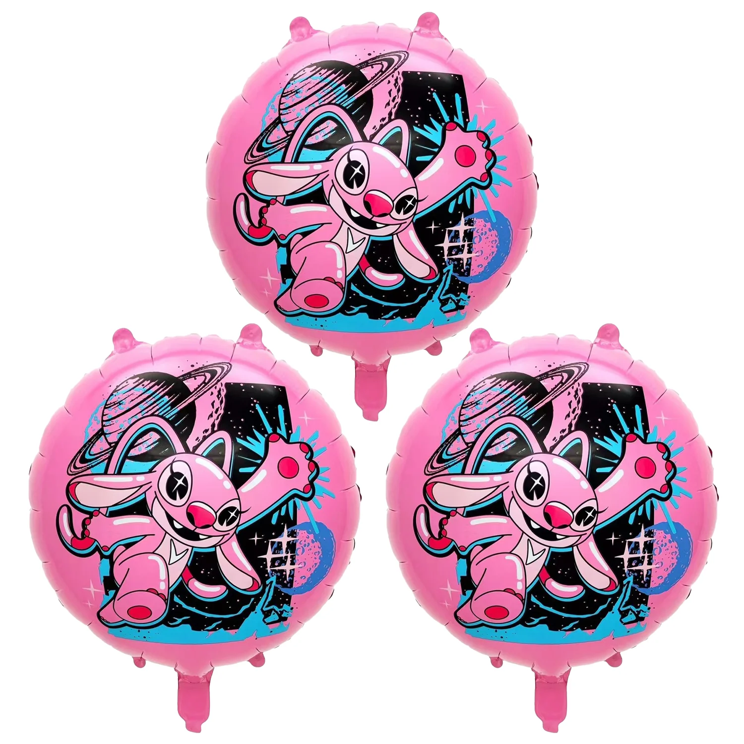 18 Zoll Lilo Stitch Geburtstagsdekorationen Luftballons Rosa Engel Mottoparty Cartoon Folienballon Kinderspielzeug Geschenk Happy Party Supplies