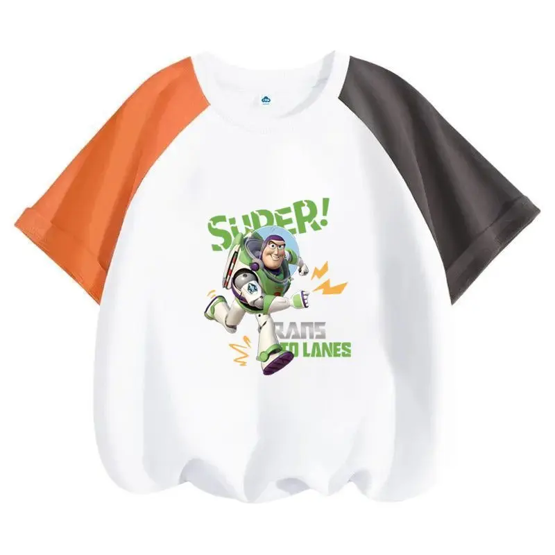 لطيف ديزني الطنانة الخفيفة الصبي جديد الصيف أزياء الكرتون نمط مريح التجفيف السريع تنفس قصيرة الأكمام تي شيرت أعلى