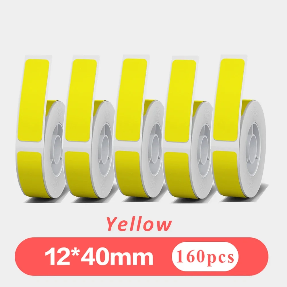 5 шт., 12 мм x 40 мм, белая этикетка с зазором, подходит для принтера P12 P15 Phomemo D30 Q30, водостойкая самоклеящаяся наклейка для термопринтера