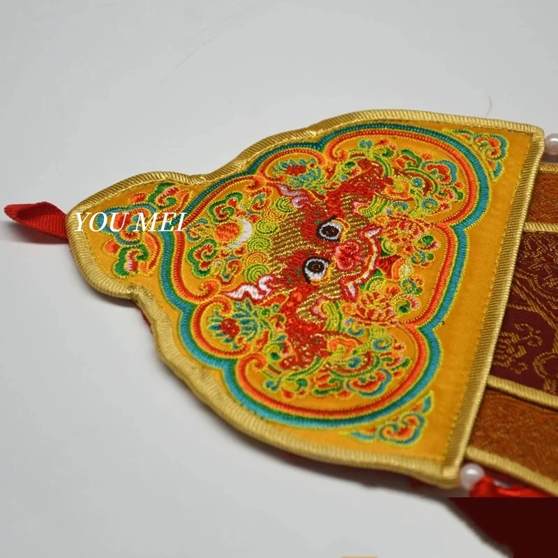 Tibetan-style Ritual Mandala Temple Altar Fabric Decoration Checkered Pattern Prayer Flags Hanging Banners Ritual Buddhist Item