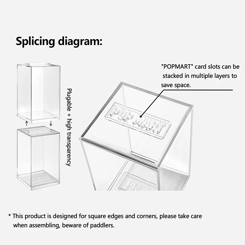 Hand-made Acrylic Clear Display Stands Model Transparent Dustproof Organizer Rack Figures Blind Box Storage Decorative Shelf