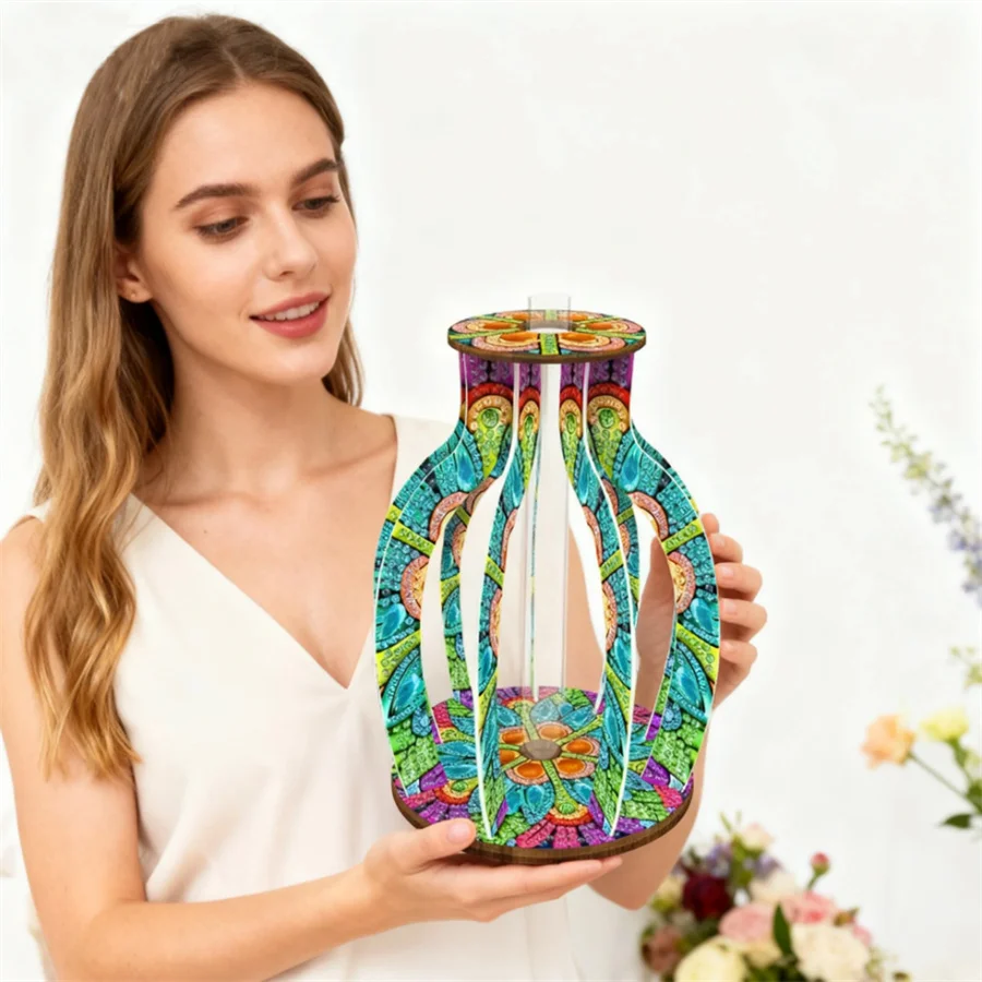 

Деревянная бабочка, алмазная живопись, ваза для цветов, стразы, настольные украшения, 5D DIY, алмазное искусство, настольные украшения, декор для спальни, стола