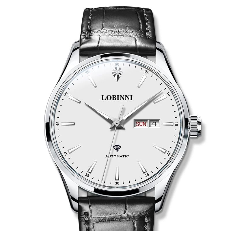 LOBINNI Orologi automatici da uomo 40MM Orologio di lusso 50M Orologio da polso meccanico impermeabile Zaffiro Miyota 8205 Data settimana