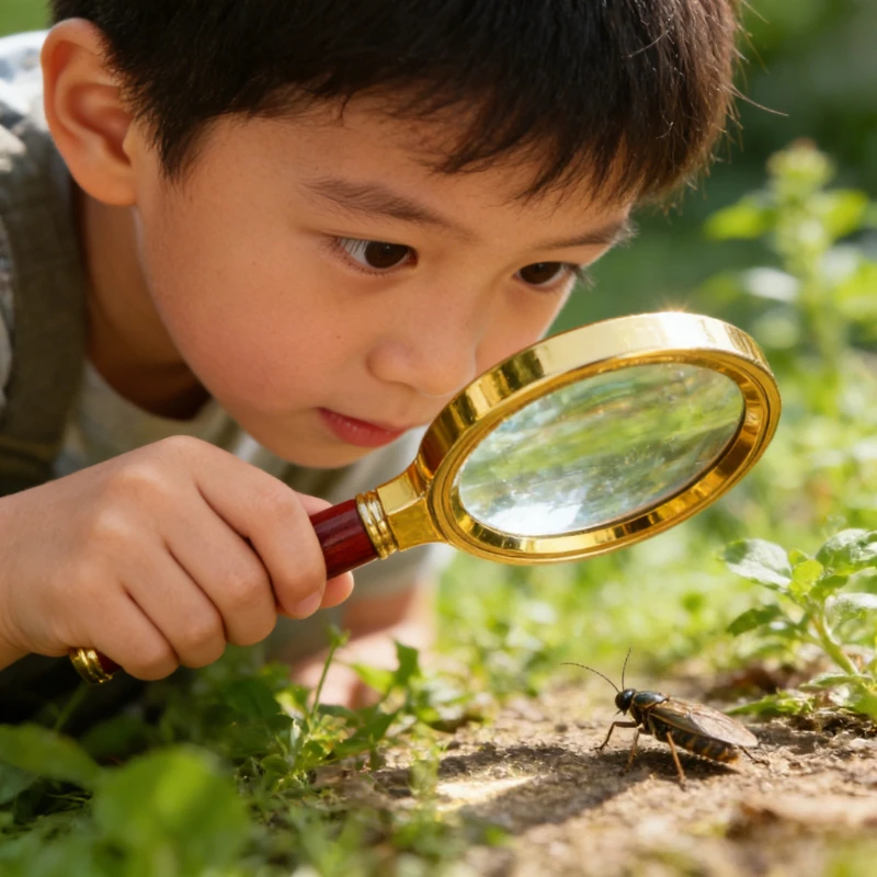 Magnifying Glass, 50x High-Definition Handheld Magnifier, for Reading, Science Experiments, Sunlight Ignition, Observing Insects
