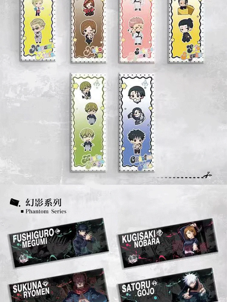 Jujutsu Kaisen Cards Acrylic Ticket Stubs Collectible Cards Anime Gojo Satoru Yuji Itadori Character Collection Card for Fans