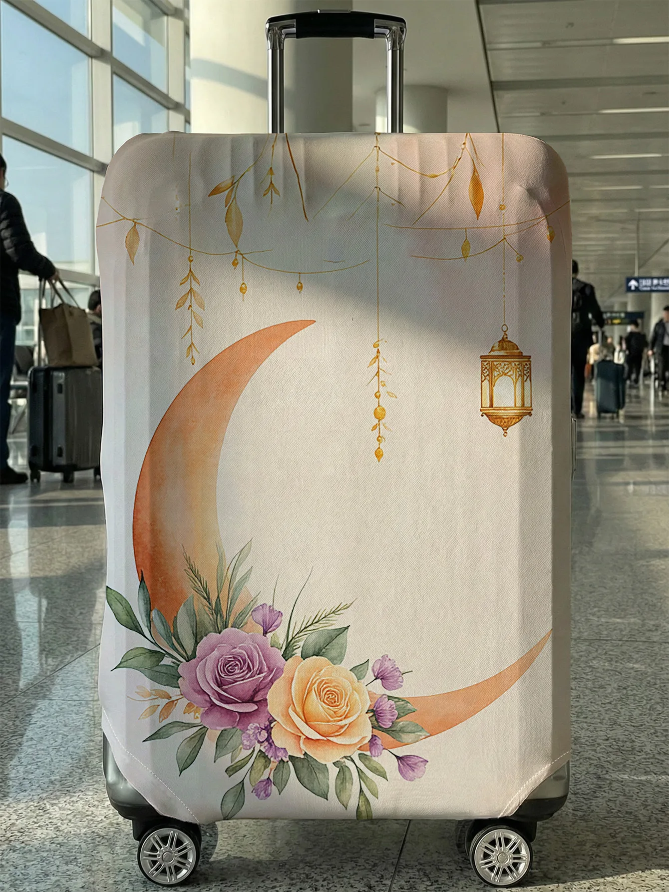 

Чехол для багажа с цветочным принтом Orange Moon, подходит для чемоданов 18-32 дюймов, чехол для ручки чемодана, дорожные аксессуары