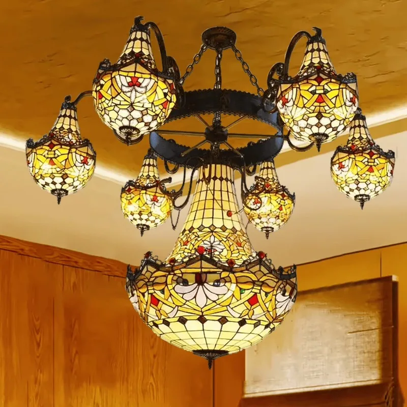 

Люстра Tiffany для гостиной, столовой, спальни, двухуровневой виллы, лестничного пролета
